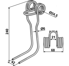 Griffe Ø6 x 240 mm pour semoir adaptable - Blacksteel©