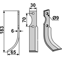 Fräsmesser Links 183 x 30 S.E.P. Nachbau
