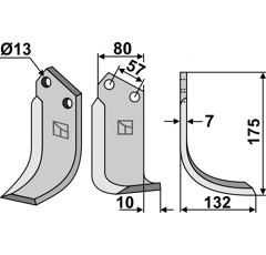 Lame droite pour Fraise/Rotavator HOWARD 994881 adaptable -