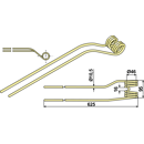 Dent de fenaison gauche pour faneuse KRONE 00 0265 013 0 adaptable - BlackSteel©