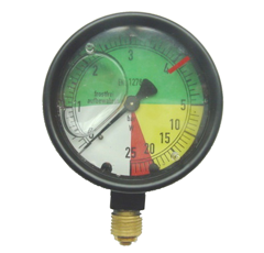 Manometer, 0/5/25 bar, R1/4" unten, Ø 63 mm