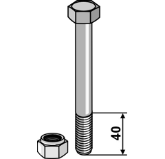 Boulon & écrou à freinage interne 140 mm adapt. BlackSteel©
