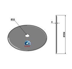 Disque lisse Ø354x4 mm pour semoir UNIVERSEL adaptable - Blacksteel©