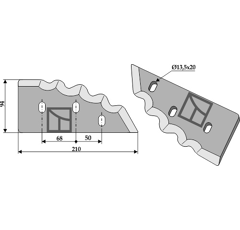 Sgariboldi Futtermischwagenmesser, rechts, CL04.014