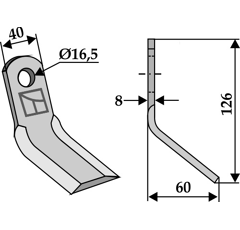 Cuchilla 130 x 40 mm para trituradora FERRI 0901129 adaptable