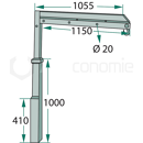 Potence de big bag à hauteur réglable de 1200 - 1800 mm