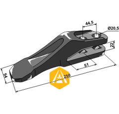 Dent à fourche pour chargeur JCB 531.03205 adaptable - Blacksteel©