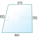 Vitre de porte G. pour machine agricole NEW HOLLAND 82002180 adaptable
