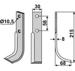 Fräsmesser Rechts 215 x 30 Bertolini