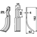 Fräsmesser Rechts 182 x 35 Brumital-Agris Nachbau