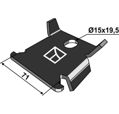 Sécurité anti-rotation pour dents niveleuses 15 x 19,5 mm adaptable