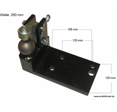 Zwangslenkung, links,für Lagerbock Kugel 80 W= 250 Schwarz, Scharmüller