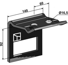 Halter für Zinken 100x14 - 80x80