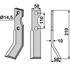 Fräsmesser Rechts 310 x 50 Niemeyer Nachbau