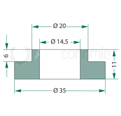 Entretoise 11x14,5 pour broyeur ASSALONI adaptable 