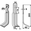 Fräsmesser Rechts 205 x 35 Casorzo Nachbau