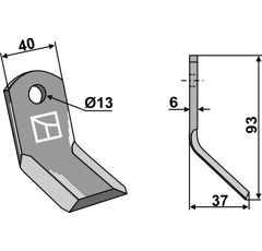 Couteau pour broyeur CARROY ET GIRAUDON 26264 adaptable - Blacksteel©