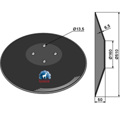 Scheibe glatt ∅510x6,5 für Grubber JOHN DEERE NS90340003 Nachbau  