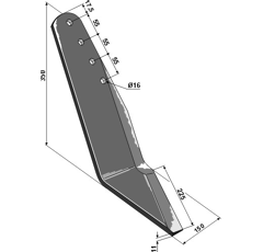 Soc sous soleur - droite pour décompacteur LEMKEN 3513300 adaptable - Blacksteel©