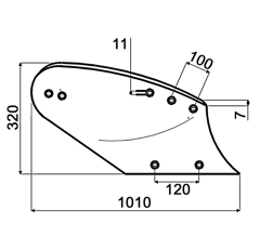 Versoir droit pour charrue GREGOIRE ET BESSON 172450 adaptable
