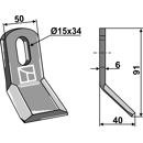 Fléau 91 mm pour broyeur NOREMAT 100111 adaptable