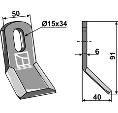 Fléau 91 mm pour broyeur NOREMAT 100111 adaptable