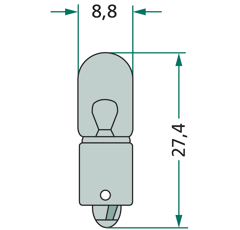 Ampoule 27,4 x 8,8 mm - 2 W PHILIPS