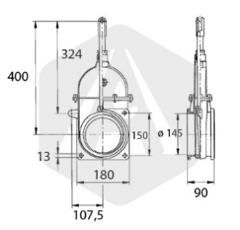 Vanne à piston avec 2 brides 6'' adaptable