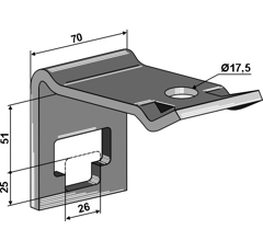 Halter für Zinken 25 - 51 mm Nachbau  
