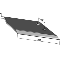 Soc à ailette droit pour cultivateur DOUBLET- RECORD 0423450 adaptable