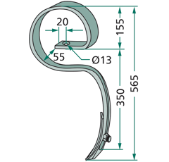 Dent560 mm pour cultivateur VADERSTAD 422760|428797 adaptable 