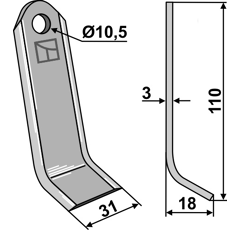 Couteau Y pour broyeur BOMFORD 3012615 adaptable - Blacksteel©