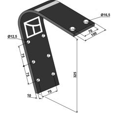 Ressort  100 x 10 mm pour cultivateur SIMBA P07834 adaptable