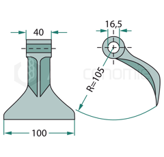 Marteau pour broyeur 100x40mm AGRIMASTER Adaptable 