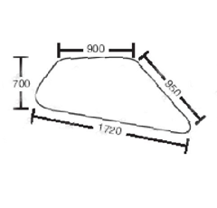 Vitre arrière inférieure pour chargeur télescopique MERLO 045169 adaptable