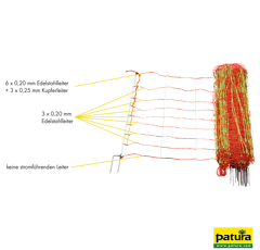 Filet électrifié combiné double pointe 50 m - PATURA