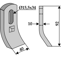 Fléau pour broyeur 92x40mm EPOKE  adaptable - Blacksteel©
