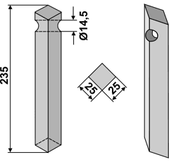 Rotorzinken - rechts / links RH501 RH  Krone