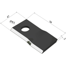 KM-Klinge rechts 114x47x3 mm LochØ: 19 5 mm 13800037N JF-Stoll Nachbau 