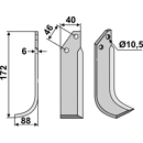 Fräsmesser Links 172 x 40 Adriatica Nachbau