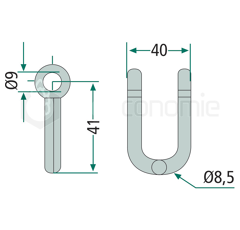 Manille 41 x 40 mm pour broyeur AGRITEC adaptable