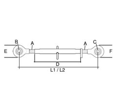 Barre de poussée 525 - 735 mm pour FENDT adaptable