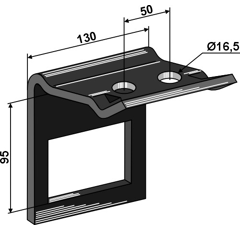 Halter re 70 x 70 mm Nachbau  