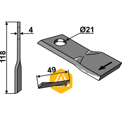 Couteau pour faucheuse PÖTTINGER 434976 adaptable - Blacksteel©