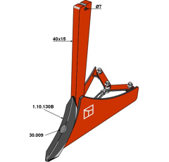 Soc buttoir 300-500 mm pour bineuse LEMKEN 51820150 adaptable - BlackSteel©