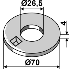 Unterlegscheibe Ø70x4xØ26,5 - DIN9021 A26