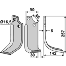 Fräsmesser Rechts 257 x 90 Maschio Nachbau