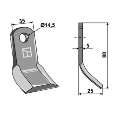 Fléau pour broyeur AGRIMASTER 3000993 adaptable