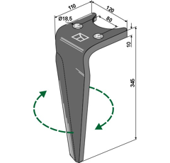 Kreiseleggenzinken rechts Amazone  120x10-345  Re Nachbau