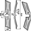Couteau droit au bore pour herse VOGEL & NOOT adaptable - BlackSteel©